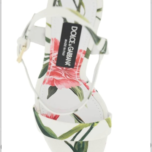 Dolce & Gabbana Floral Platform Sandals - White and Pink - Picture 2 of 5